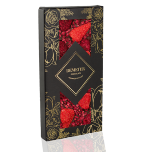 Étcsokoládé eperrel és málnával