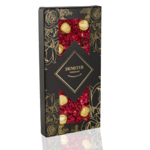 Tejcsokoládé piemonti mogyoróval és málnával