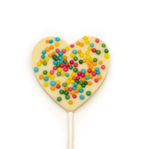 Színes ropogós fehércsokis csokinyalóka