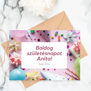 Boldog születésnapot! - egyedi üdvözlőkártya csajoknak a csokicsomag mellé