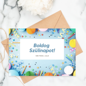 Boldog születésnapot! - egyedi üdvözlőkártya srácoknak csokicsomag mellé
